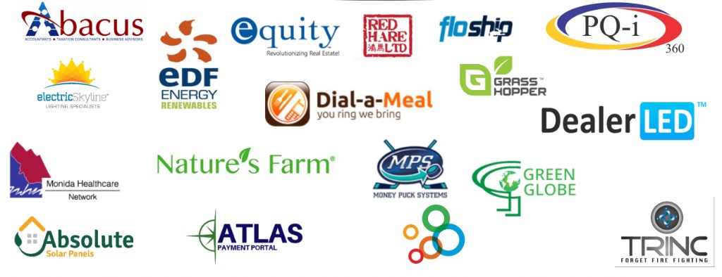 Client and partner logos – finance, energy, food, healthcare, technology